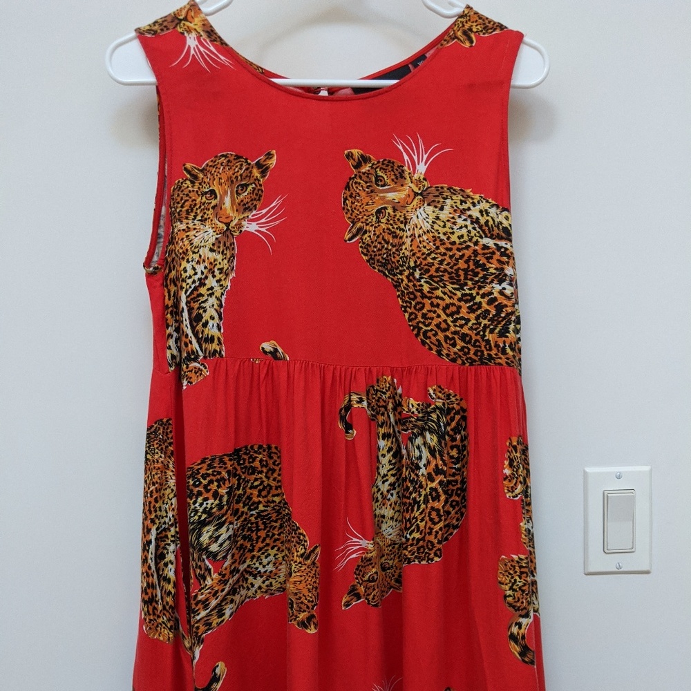MINKPINK leopard print red mini dress